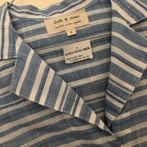 NWT Cloth & Stone chambray striped top womens small tie front Nordstroms